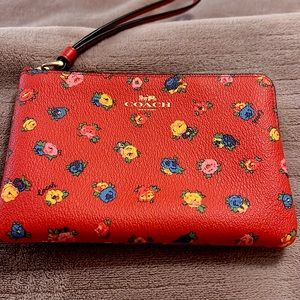 Floral Coach Small Wristlet